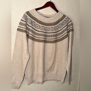 Weatherproof Vintage Ladies' Fairisle Sweater Size Medium Cream NWT